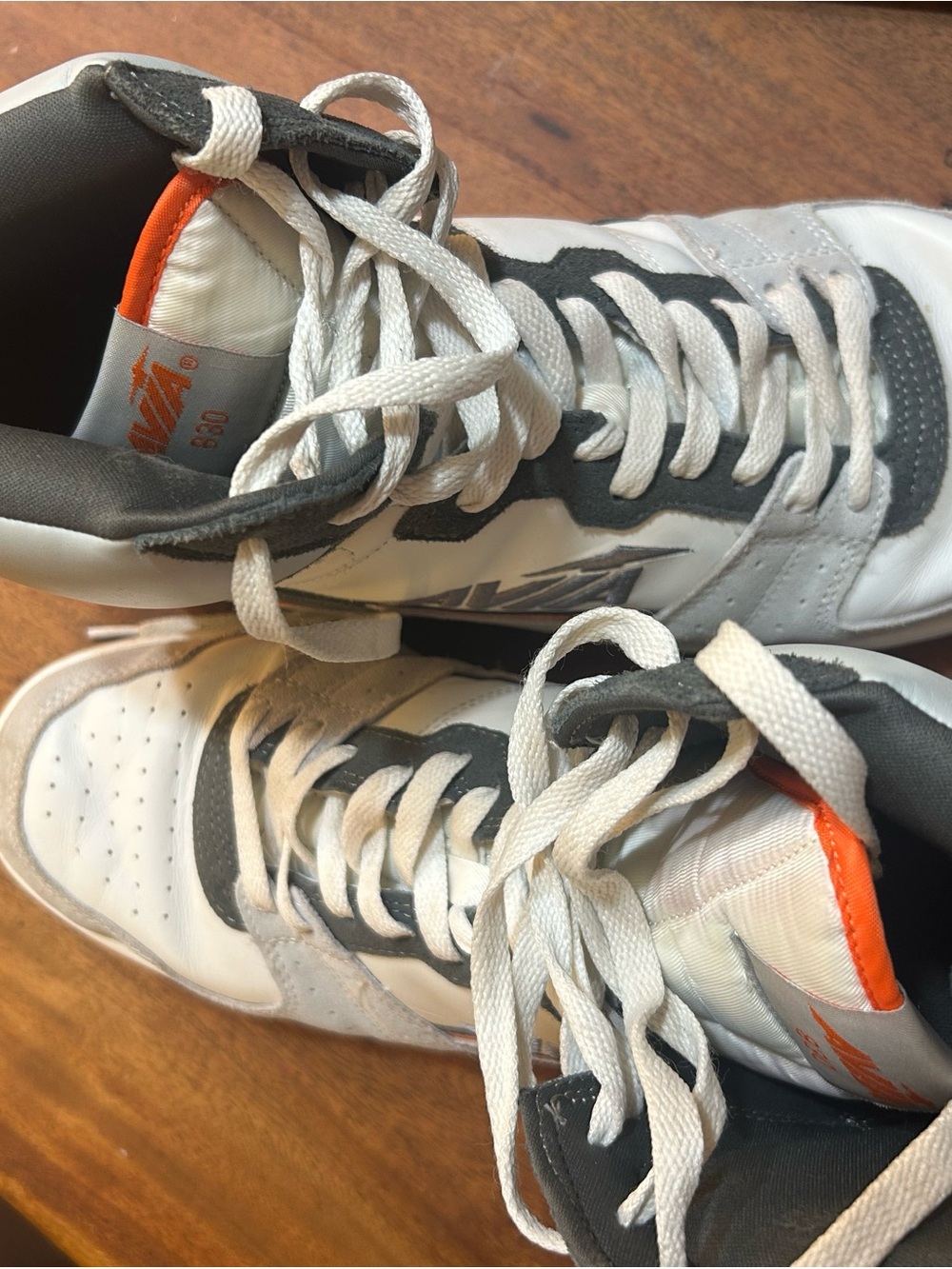 Avia Men's White Gray and Orange High-Top Sneakers